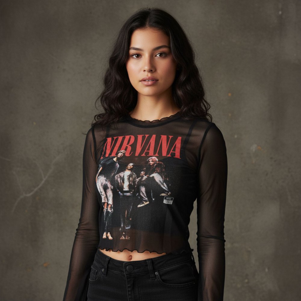 Nirvana - In Utero Band Photo Crop top - Schwarz